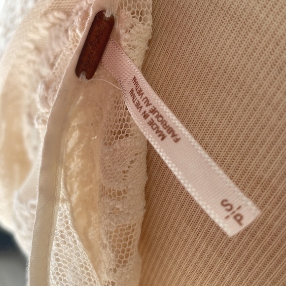 Free People Lace Net Blouse Top Medium - Picture 3 of 4